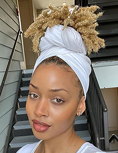 Nonbongoy Head Wraps for Black Women Stretch Headwraps Large Hair Wraps Hijab Scarves for Muslim Head Scarf Turban Headbands - color: 1-white Headwrap