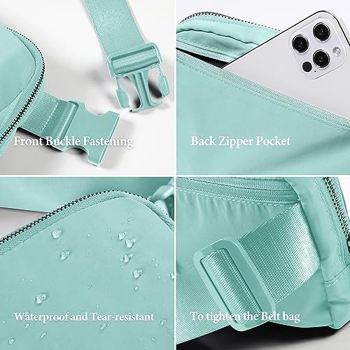 ODODOS Unisex Mini Belt Bag with Adjustable Strap Small Fanny Pack for Workout Running Traveling Hiking, Icing Blue - color: Icing Blue