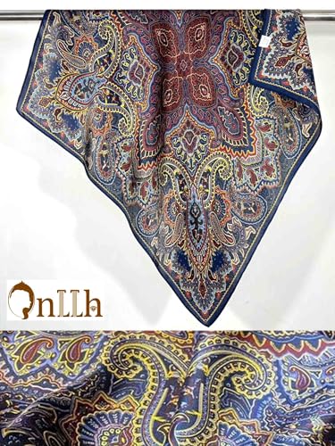 Silky Scarf for Women Lightweight Satin Bandanas Neck Hair Wrap For Sleeping Head Scarves 27.5" - color: A20 Paisley Pattern/27.5"