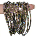 10 Pieces Women's Tennis Bracelet Set 2mm Extra-fine Delicate Rhinestones Adjustable Stackable Stretch Bracelet Wedding Party Jewelry Gifts - color: H-Olive Green+Peach