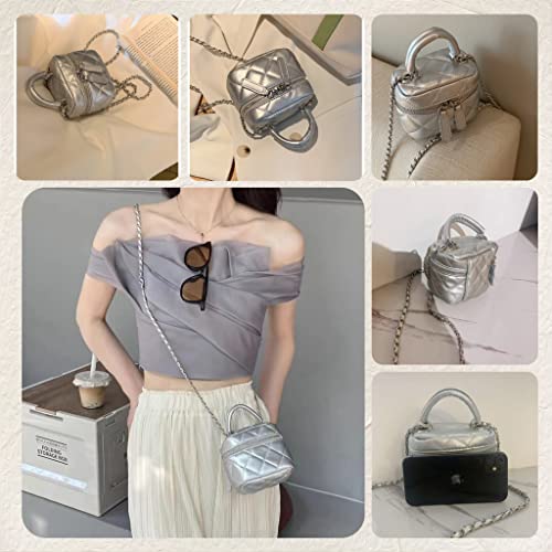 Box Bag Purse, Y2K Sourpuss Purse Cool Style Trendy Women Shoulder Crossbody Bags Fashion Girls Handbag - color: A-silver