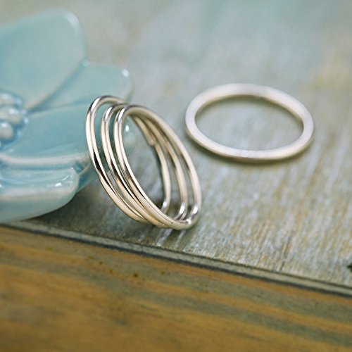 925 Sterling Silver Knuckle Rings for Women Minimalist Thin Stacking Rings Set 3PCS Midi Pinky Ring Size 2.5-8.5 - color: SET 3, size: 4.25