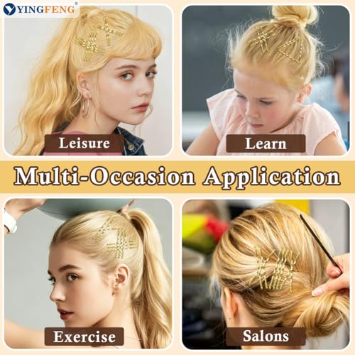 330 PCS 2.2Inch Blonde Bobby Pins for Women Girls, Super Grip Gold Hair Clips with Box, YINGFENG Reusable Non Slip Hair Pins, Suitable for All Hair Types - color: Gold(2.2Inch)
