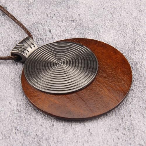 Bohemian Necklaces for Women Long Leather Necklace with Large Pendant Chunky Boho Hippie Jewelry Pendant Chocker Necklace - style: Boho Necklaces