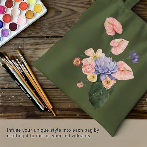 1 Pack Available Premium Canvas Reusable Tote Gift Bags,Made of Natural Canvas with Handle,Work,DIY,Shopping(Olive Green) - color: C8-olive Green 1 Pack