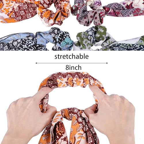 Hair Scrunchie Scarf,6PCS Paisley Bow Scrunchies | Scarf Hair Ties,Hair Scrunchies with Tails,Bandana Scrunchies,Scarf Ponytail Holder,Hair Accessories for Women - color: paisley 1B