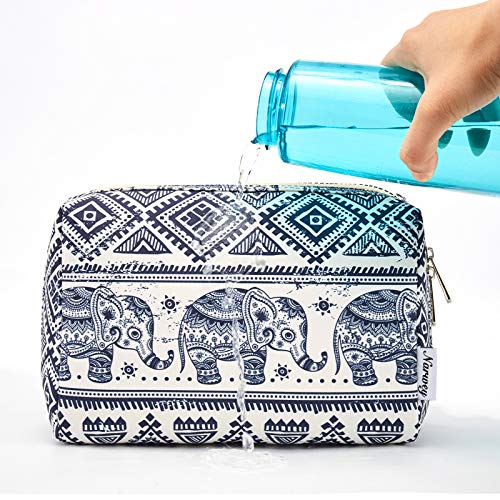 Narwey Cute Makeup Bag Travel Cosmetic Bag Organizer Toiletry Bag Make Up Bags with Compartments for Women Girls (Large, Elephant) - color: Elephant, style: Large