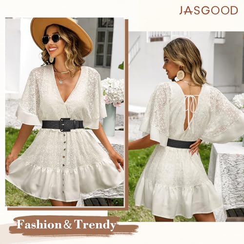 JASGOOD Women Wide Woven Belt for Dresses Rattan Waist Belt Braided Boho Belt with Square Buckle - color: Black, size: Fit Waist Size 28-32inch