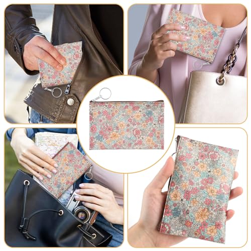 Amabro Small Coin Purse for Women, Boho Wallet Coin Bag with Keychain Zipper Pouch Change Wallet Cash Lipstick Storage(Beige) - color: Beige