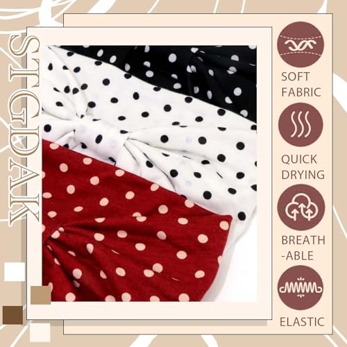 Polka Dot Headbands Wide Head Bands For Women's Hair Wraps Stylish Hairband Red White Black Non Slip Headband Stretchy Yoga Valentine's Day Hair Accessories For Women Valentine's Day Gift - color: Style 147