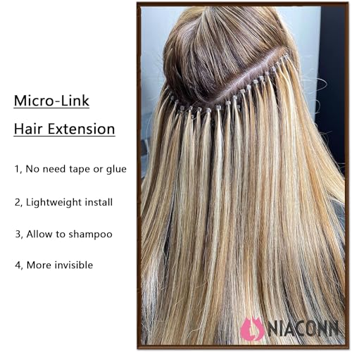 NIACONN 1000pcs 5 mm Tinsel Hair Extensions Beads, Silicone Lined Ring Micro Link I-tip Beads for Hair Extension - Brown - color: Brown, size: 5mm