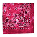 NYFASHION101 Unisex Double Sided Print Paisley Cotton Bandana Head Wrap Scarf - color: Hot Pink Tie Dye