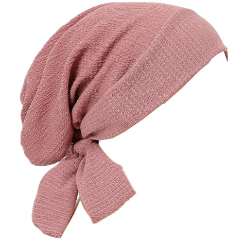 YYAOJHAO Pre Tied Bandanas Headscarf for Women - Solid Wave Chemotherapy Caps Headwrap Chemo Turban Headwear Hats - color: Pink Power