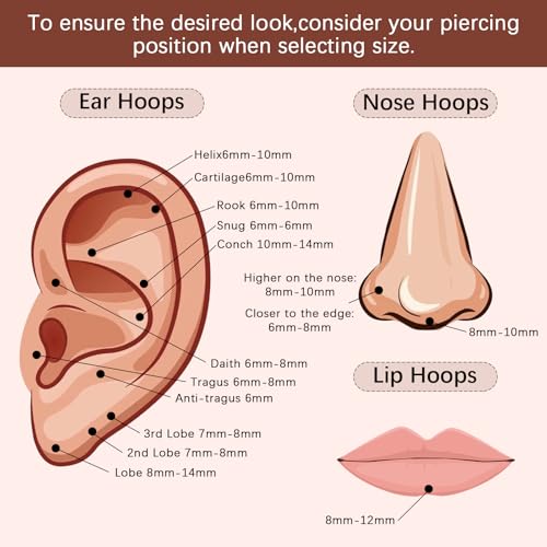 G23 Titanium 3PCS/7PCS 16G Cartilage Double-Hoop Helix Conch Piercing Jewelry With Cubic Zirconia Flat Back Stud Earrings Set For Women Men - color: A-7PCS-Gold-16G