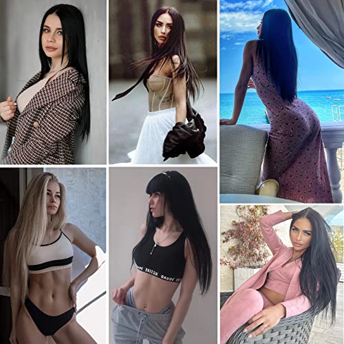 Black Hair Extensions Straight Clip in Hair Extensions Clip ins - Soft and Thick (20 Inches, 4Pcs, #1B) - color: 1B# - Black