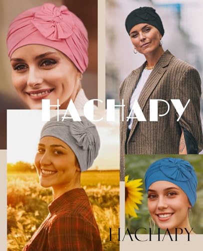 Chemo Headwear for Women Cancer Patients Lightweight Head Coverings for Hair Loss Seasonal - color: Black White
