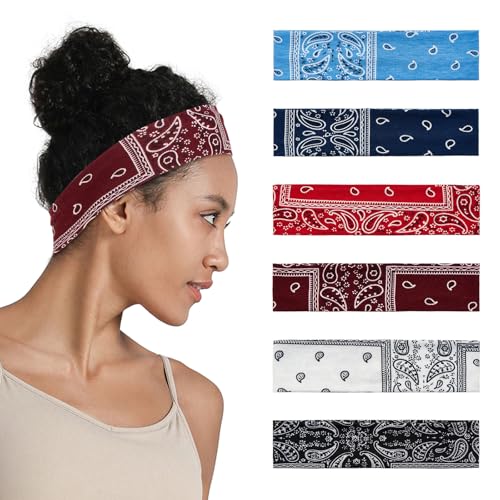 QIUTIMIY Headbands for Women Non Slip - 6 Pack Soft Stretchy Hair Bands for Women’s Hair – Fashion Sports Headbands for Yoga, Workout, Running, Gym, Daily Wear(Style 7) - color: Style 7