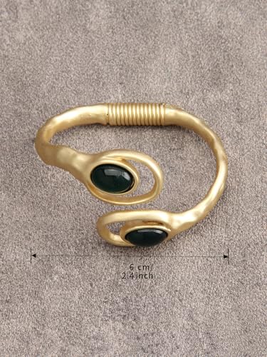 Chunky Gold Bracelet Trendy Gold Cuff Bracelets for Women Statement Silver Arm Cuffs Bangles Arm Punk Jewelry Accessories - style: Gold Bengals