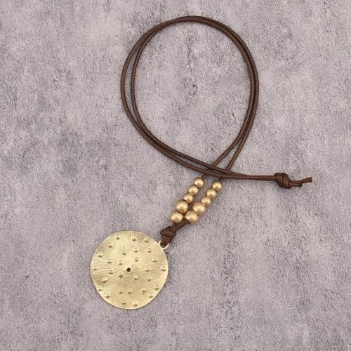 Leather Necklace for Women Vintage Boho Necklaces Black Cord Choker With Pendant Casual Chunky Leather Necklace Trendy - style: Beaded Long Leather Necklace