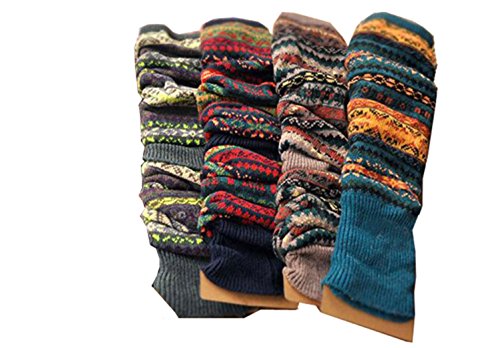 Leg Warmers for Women Long Wool Boot Warmer Thick Warm Leg Warmers for Winter - color: 4pairs