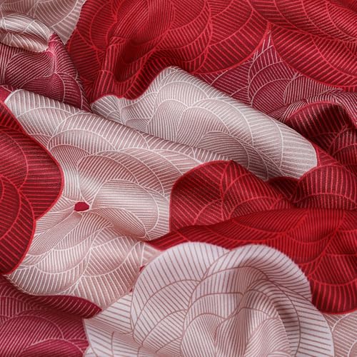 Stlvoll 27.5" Silk Neck Scarf of Women's Fashion Head Scarf Square Neck Satin Scarfs for Bag Hair Scarves Gift - color: Red