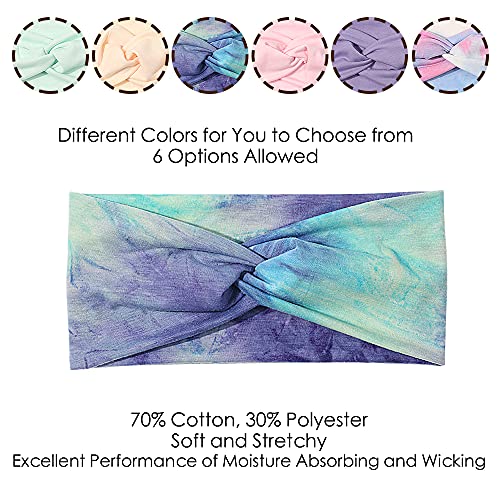 Artilady 6 Pack Wide Boho Headbands for Women - Soft Yoga Elastic Hair Bands for Girls Workout Running Sport Headwrap Non-slip Breathable (Multicolor) - color: 6pcs Multicolor