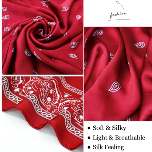 vimate 100% Large Silk Feeling Scarf-Women's Fashion Long Mulberry Silk Satin Neck Scarf Sunscreen Shawl Wrap Headscarf - color: Style 09