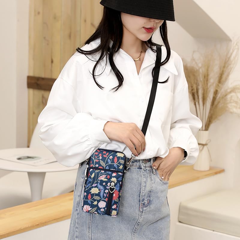 JANKS Small Crossbody Bag for Women - Mini Phone Purses with Crossbody Strap and Wallet - Nylon Arm Bag - color: C-peacock