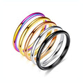 INENIMARTJ 2mm Thin Titanium Stainless Steel Knuckle Stacking Midi Rings,Stackable Dome Band Finger Ring Set for Women Men,5Pcs Simple Stylish Polished Wedding Ring Size 6-11 - size: 9