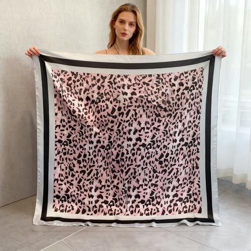 K-Elewon Large Square Scarf 43" Silk Scarf Fashion Scarves Silk Feeling Hair Wrapping Scarfs Night Sleeping Headscarf - color: Vb22