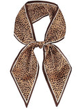 kcctoo 59" Mulberry Silk Like Head Scarf Women's Fashion Square Neck Satin Scarfs for Bag Hair Scarves Gift 59 * 5.9” - color: B006-brown Leopard Print