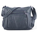 ELDA Crossbody Bags For Women Pocketbooks Soft PU Leather Purses and Handbags Multi Pocket Shoulder Bag - color: Gray