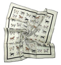 Shanlin Unisex Floral Cotton Square Scarf Bandanas 22x22 inch - color: Horses-lightbeige