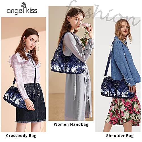 Angelkiss Hobo Purses and handbags for Women Satchel Handbag Women Purses Large Daily Shoulder Bags | Purses - color: Deep Blue