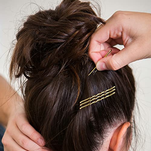 YINGFENG 220pcs Large Gold Bobby Pins for Women, 2.76 Inch Jumbo Hair Pins, Long Hair Clips Bulk with Box, Reusable Non Slip Hairpins Kit, Big Hair clips Great for Thick Hair - color: Gold（2.76inch）