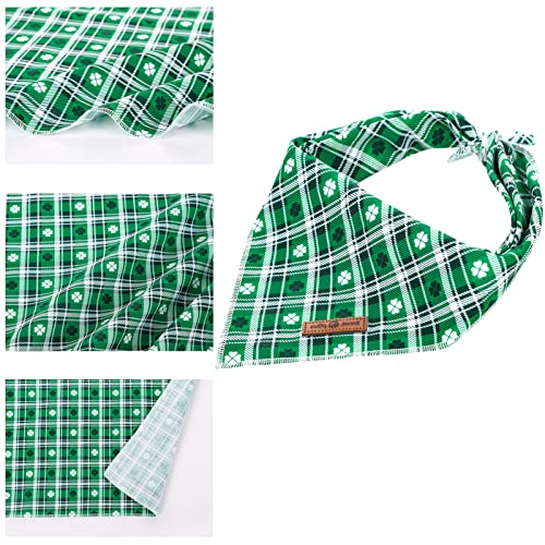 lionet paws St Patricks Dog Bandana for Small Medium Large Dogs, Cat Dog Kerchief Triangle Green Clover Bibs Scarf for Girl Boy - color: St Patrick's Day, size: Small (Pack of 1)