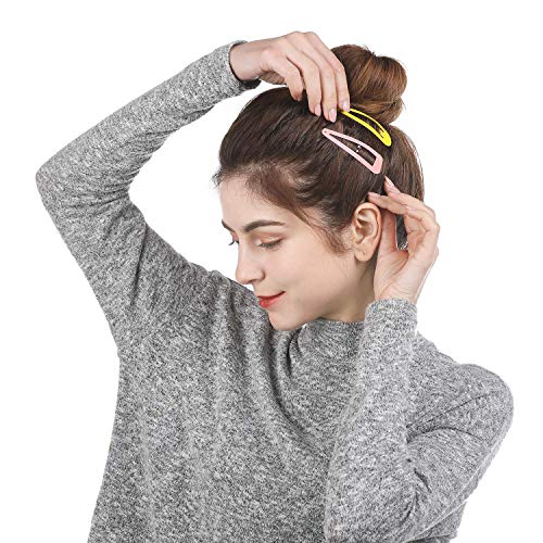 Snap Hair Clips for Women Girls, Funtopia 40 Pcs 7cm / 2.8 Inch Long No Slip Metal Hair Clips, Large Snap Hair Barrettes Hairpins for Thick Hair (Mixed color) - color: a.Multi-colored