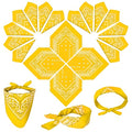 ILHSTY 60 Pcs Women Men Paisley Bandanas Bulk Unisex Bandanas Head Cowboy Scarf Necktie handkerchief Party Supplies - color: Golden Yellow