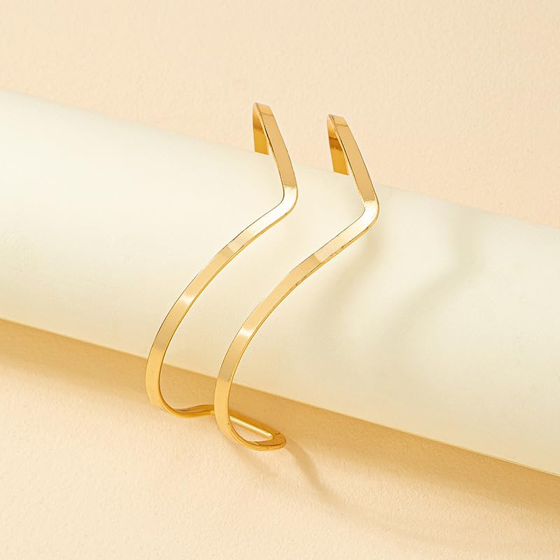 Gold Arm Cuff for Women,Arm Cuff Upper Arm Bracelet Jewelry Minimalist Armband ArmCuffs Bangle Bracelets Summer Beach Accessories - color: D