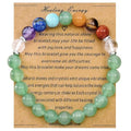 Strong Healing Crystal Bracelet 8MM Genuine Stone Bracelet Lucky Beaded Bracelet Chakra Bracelet 6.5 inch Positive Energy Inspirational Gifts for Women Mom - style: 7 Chakra-Green