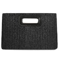Beach Clutch Bag Straw Summer Clutch Purses for Women Handmade Woven Purse Detachable Gold Chain, Crossbody - color: Black