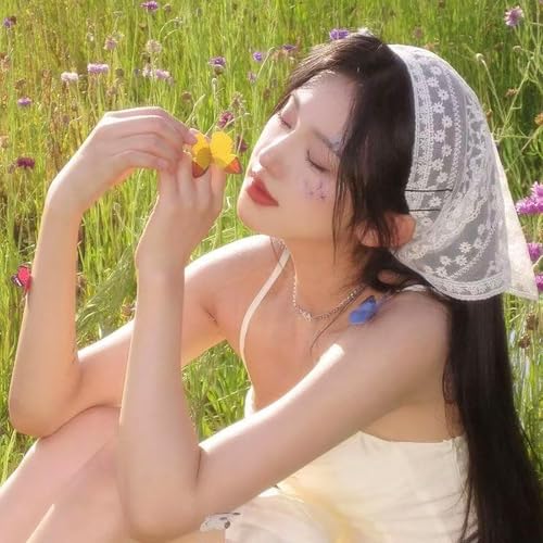 3 Pcs Bandanas for Women, Lace Head Scarf Triangle Hair Bandana Headband Cute Headscarf Boho Floral Kerchief