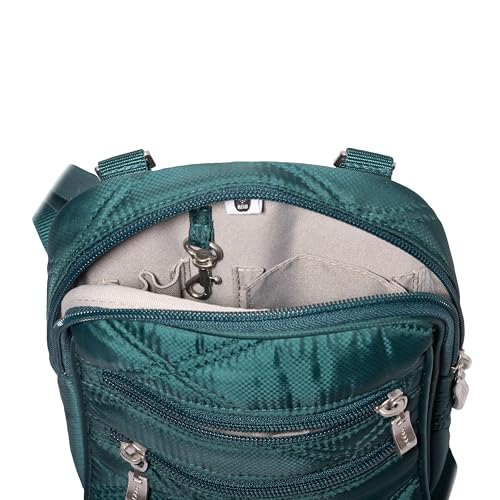 Baggallini Journey Crossbody Bags for Women 9x6 Small Lightweight Travel Handbag W/RFID - color: Emerald Quilt