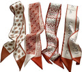 4 Pack Purse Scarf Handbags For Women,Boho Scarrves for Bag Hair Accessories Handle Fashion Lightweight - color: Red