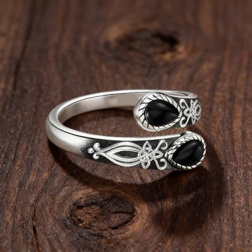 Adjustable Moonstone Ring for Women, Victorian Bohemian Vintage Spoon Ring- Fashion Vintage Jewelry, Daily and Parties Wear, Romantic Gifts For Your Wife - style: STYLE 3