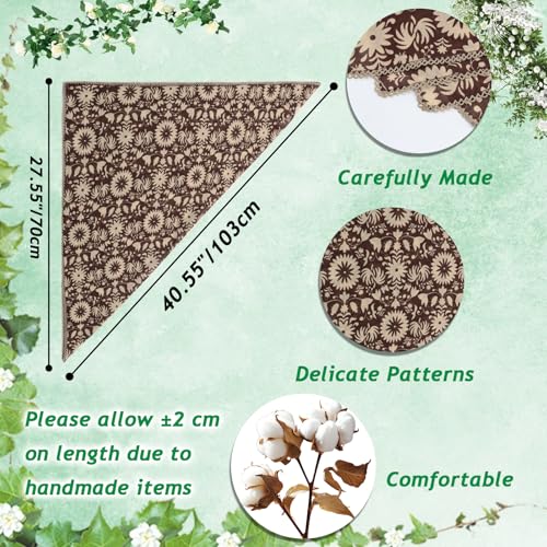 Large Cotton Bandanas for Women, 27 x 27 inch Hair Neck Scarf, Headband Square Scarf - color: Brown