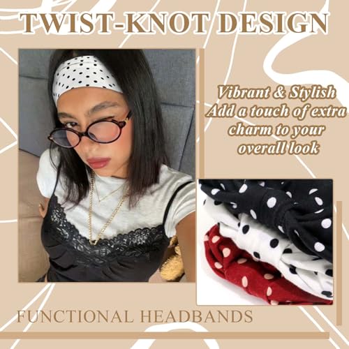 Polka Dot Headbands Wide Head Bands For Women's Hair Wraps Stylish Hairband Red White Black Non Slip Headband Stretchy Yoga Valentine's Day Hair Accessories For Women Valentine's Day Gift - color: Style 147