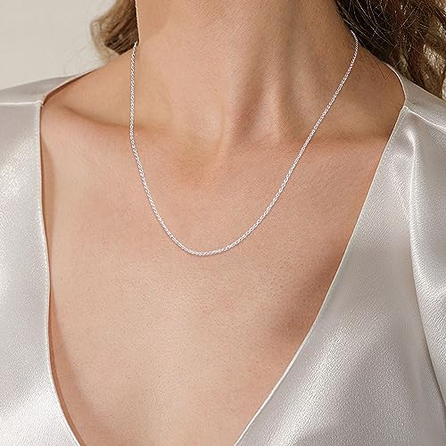 Gacimy 925 Sterling Silver Rope Chain for Women Men, 1.2mm 1.5mm 1.8mm Width 16 18 20 22 24 Inches Length - size: 18 Inches, style: 1.5MM-Width