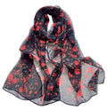 Xyueanlo Scarfs for Women Fashion Scarves Print Pattern Lightweight Sunscreen Scarf Wraps Shawls - color: Rose Black