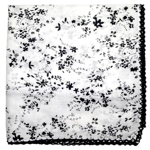 Cotton Bandana,Large Bandanas for Women,Head Coverings for Women,Head Scarf Handkerchief, Square Headband 27" x 27" - color: 27-13-floral-white